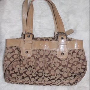Authentic light brown large Coach Purse